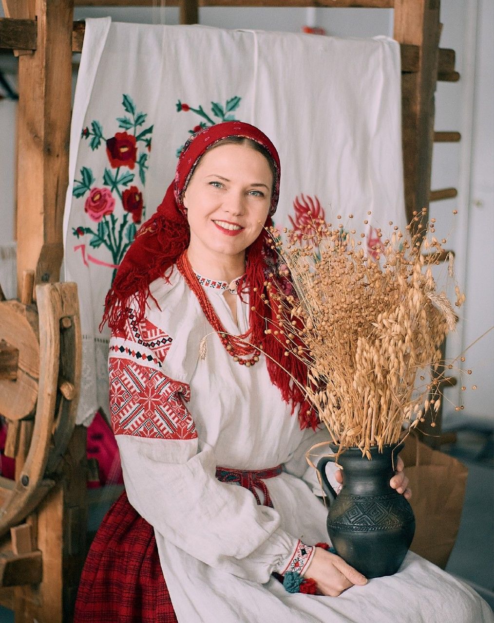 Women in Slavic costumes in Kiev